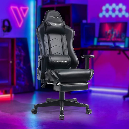 Chaise de jeu GTPLAYER avec haut-parleur Chaise de bureau Chaise de bureau Chaise de jeu audio musical Chaise pivotante Conception ergonomique Chaise PC Multi-fonction E-Sports Executive - Boulby Market